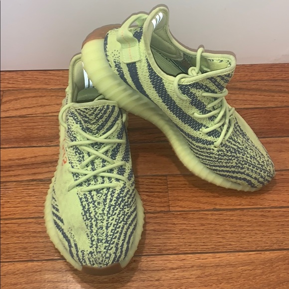 ADIDAS 350 YEEZY BOAST FROZEN YELLOW GREY SNEAKER - Picture 2 of 16